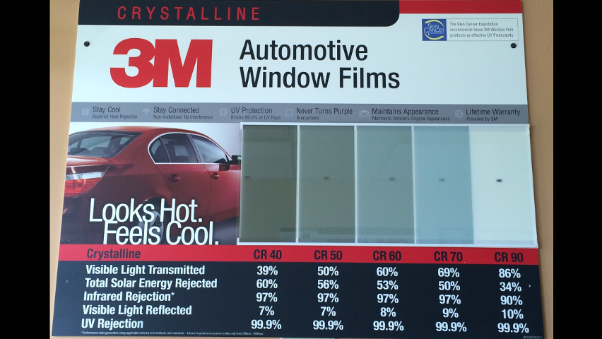 3M Crystalline 40/% VLT Automotive Car Window Tint Film Roll Size 60/" x 20/" CR40